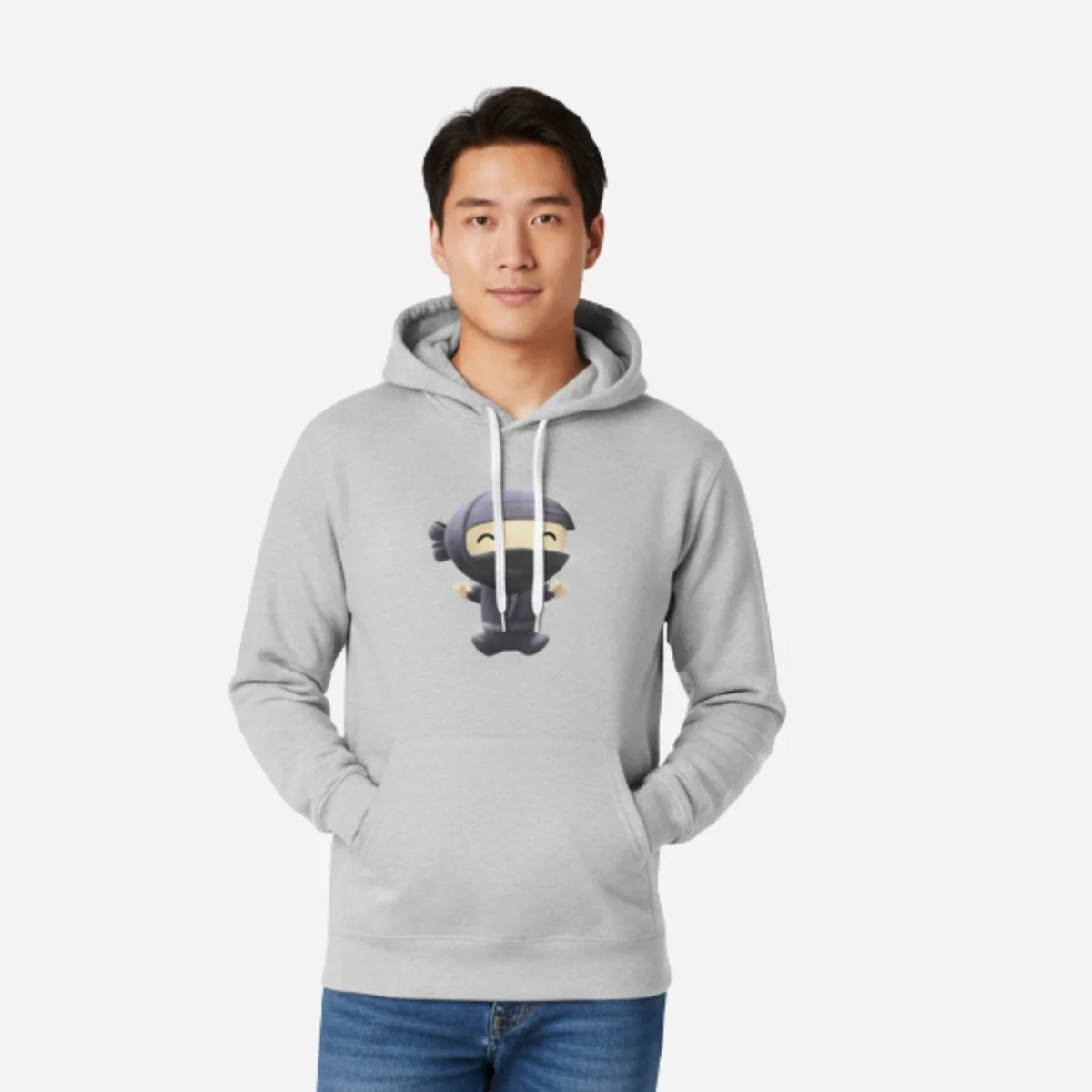 hoodie-ninja-gray-model-front